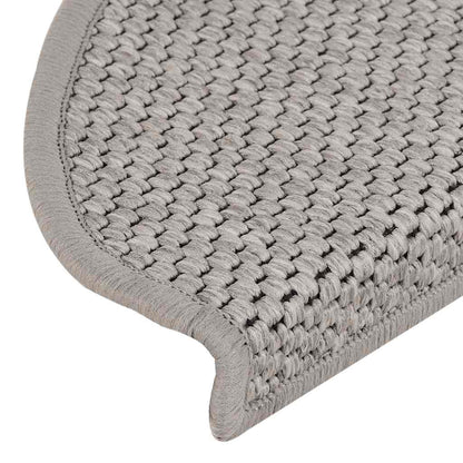 Tapetes escada adesivos aspeto sisal 30pcs 65x21x4 cm prateado