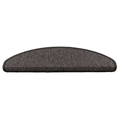 Tapetes escada adesivos aspeto sisal 30pcs 65x21x4 cm antracite
