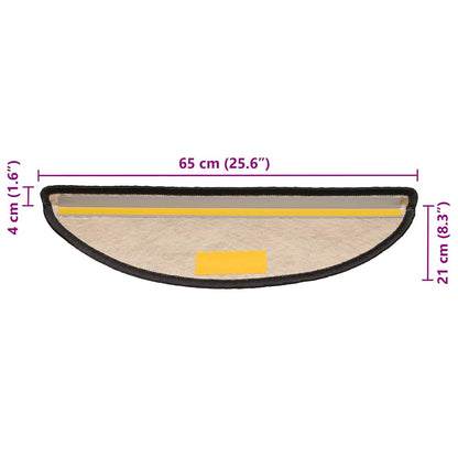Tapetes escada adesivos aspeto sisal 30pcs 65x21x4 cm antracite