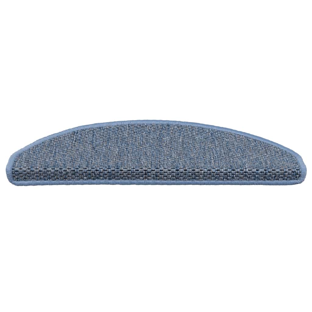 Tapetes escada adesivos aspeto sisal 30 pcs 65x21x4 cm azul