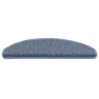 Tapetes escada adesivos aspeto sisal 30 pcs 65x21x4 cm azul