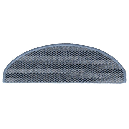 Tapetes escada adesivos aspeto sisal 30 pcs 65x21x4 cm azul