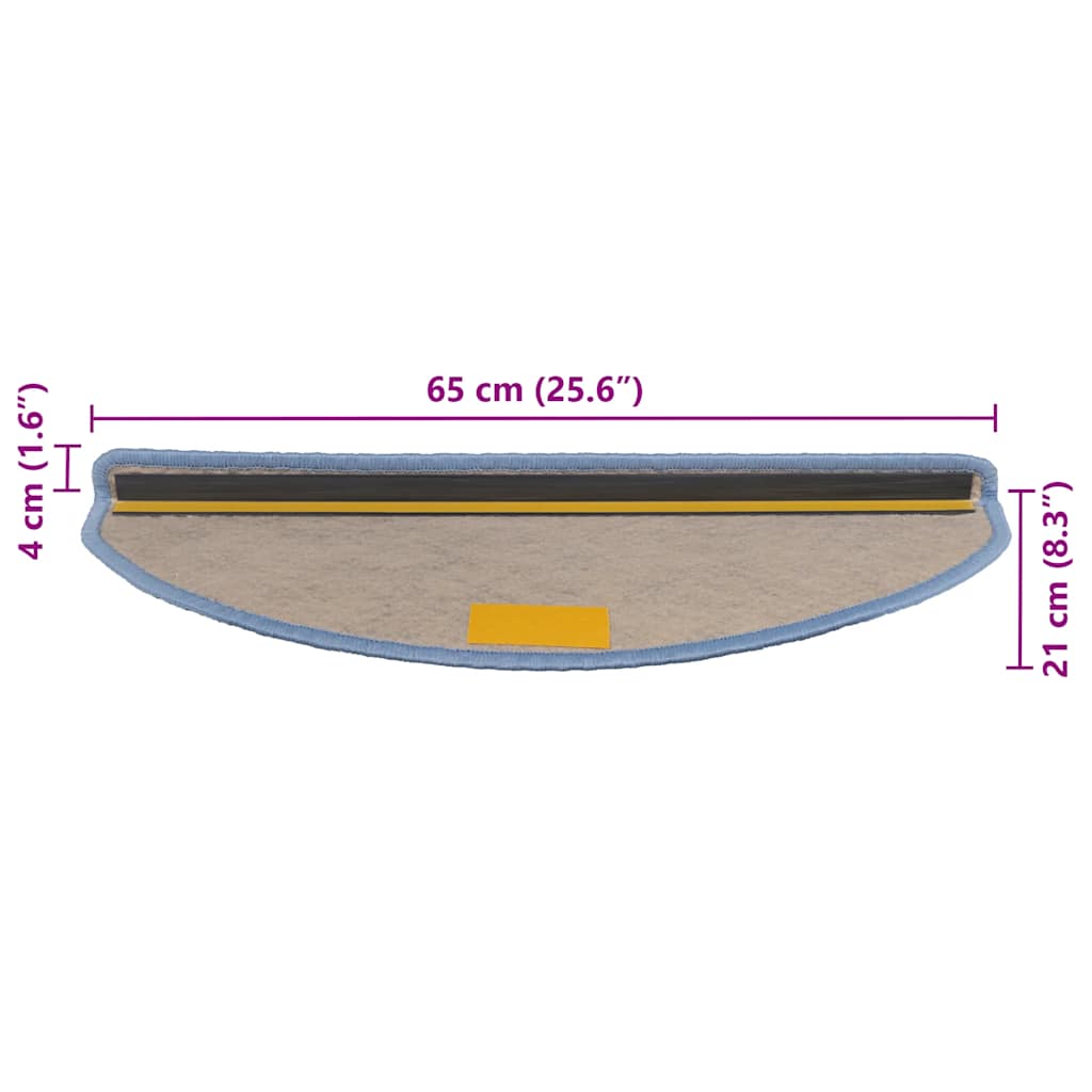 Tapetes escada adesivos aspeto sisal 30 pcs 65x21x4 cm azul