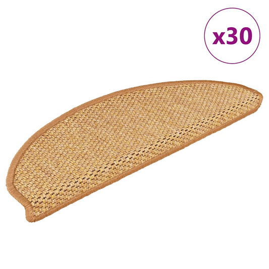 Tapetes escada adesivos aspeto sisal 30pcs 65x21x4 cm sisal