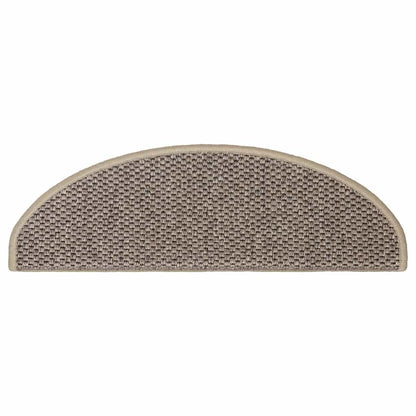 Tapetes escada adesivos aspeto sisal 30pcs 65x21x4 bege-escuro