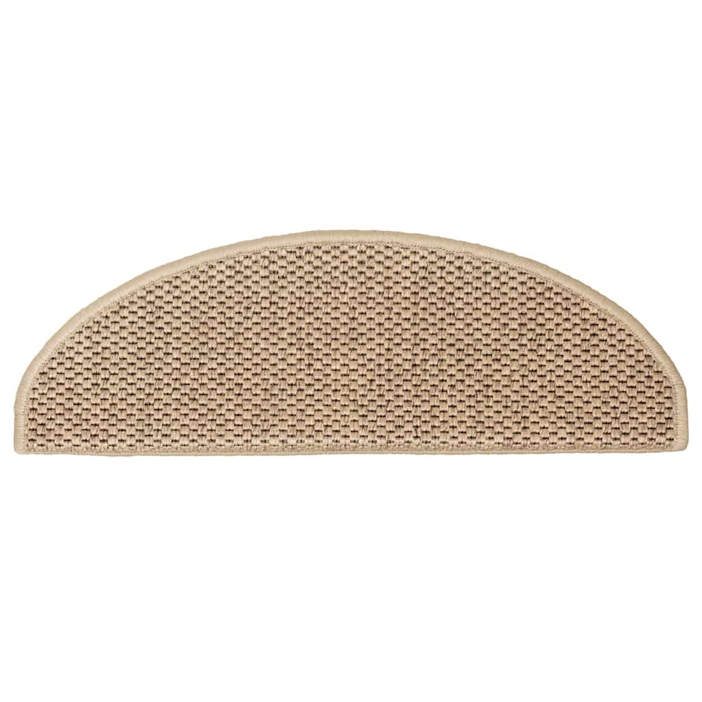 Tapetes escada adesivos aspeto sisal 30pcs 65x21x4cm cor areia