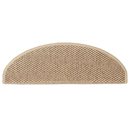 Tapetes escada adesivos aspeto sisal 30pcs 65x21x4cm cor areia