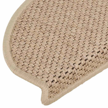 Tapetes escada adesivos aspeto sisal 30pcs 65x21x4cm cor areia