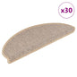 Tapetes escada adesivos aspeto sisal 30pcs 65x21x4cm bege-claro