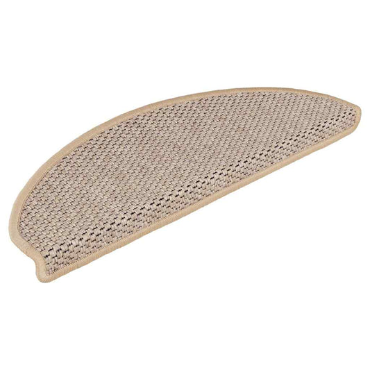 Tapetes escada adesivos aspeto sisal 30pcs 65x21x4cm bege-claro