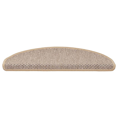 Tapetes escada adesivos aspeto sisal 30pcs 65x21x4cm bege-claro