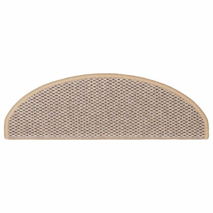 Tapetes escada adesivos aspeto sisal 30pcs 65x21x4cm bege-claro