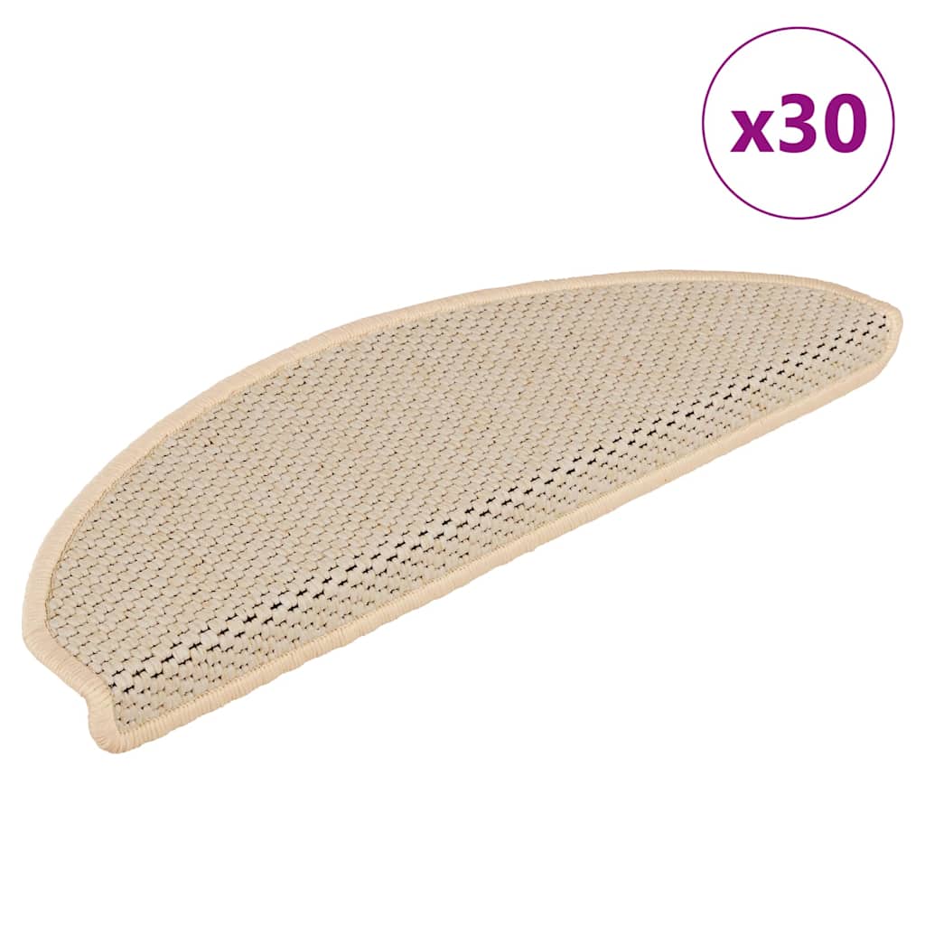 Tapetes escada adesivos aspeto sisal 30 pcs 65x21x4 cm berbere