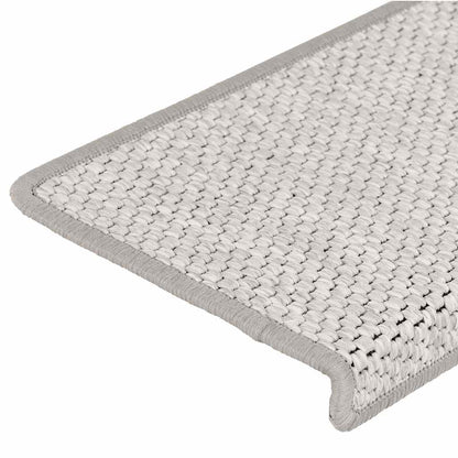 Tapetes escada adesivos aspeto sisal 30 pcs 65x21x4cm platina
