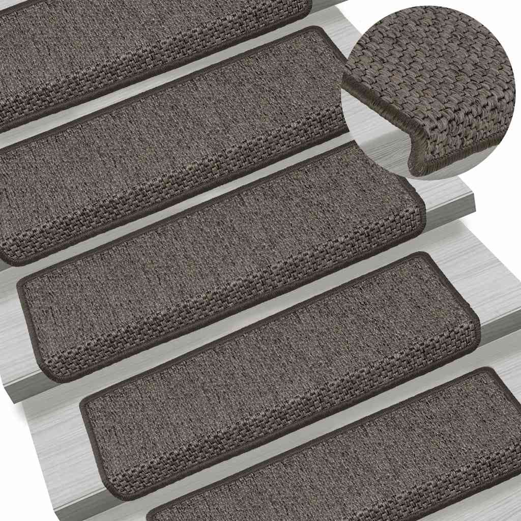 Tapetes escada adesivos aspeto sisal 30pcs 65x21x4 cinza e bege