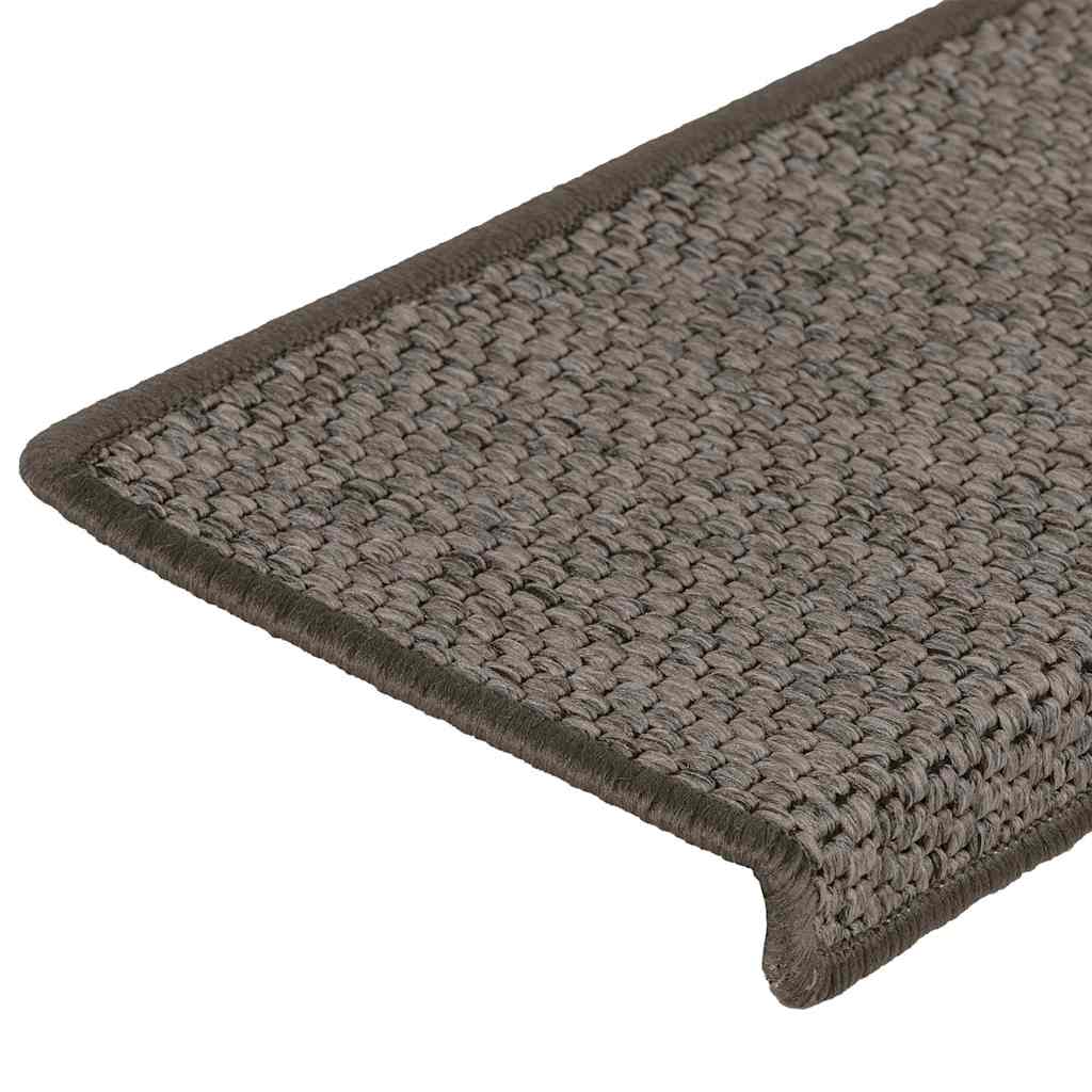 Tapetes escada adesivos aspeto sisal 30pcs 65x21x4 cinza e bege