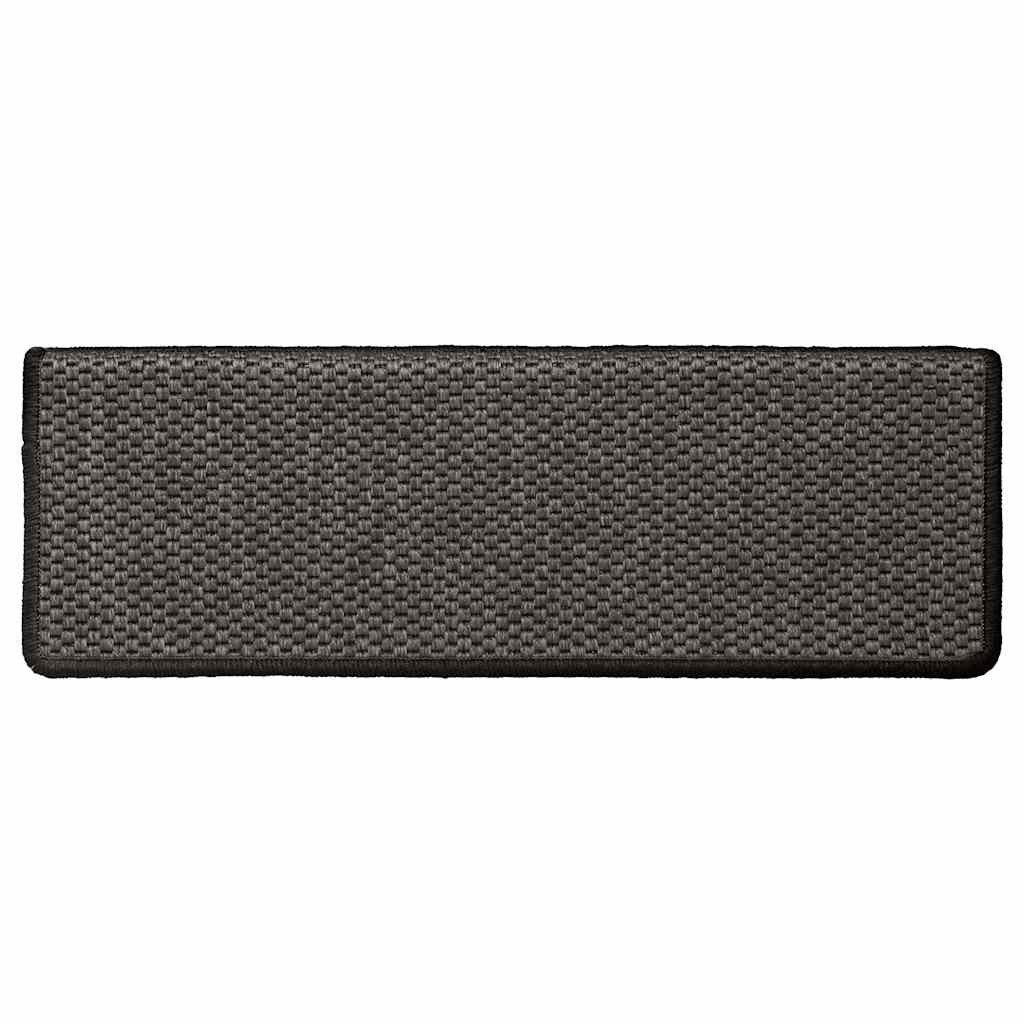 Tapetes escada adesivos aspeto sisal 30pcs 65x21x4 cm antracite