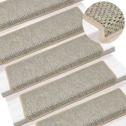 Tapetes escada adesivos aspeto sisal 30 pcs 65x21x4 cm verde