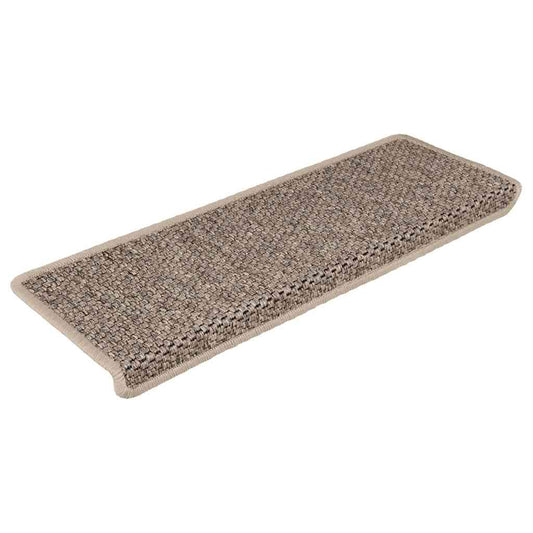 Tapetes escada adesivos aspeto sisal 30pcs 65x21x4 bege-escuro