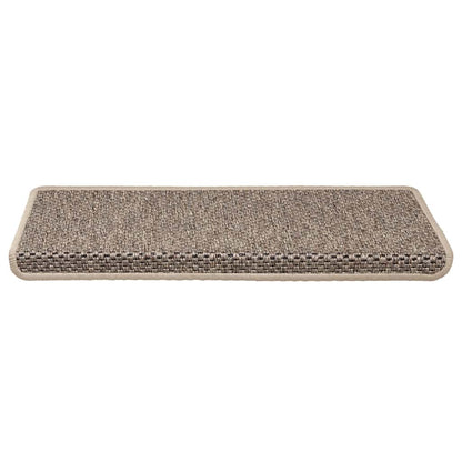 Tapetes escada adesivos aspeto sisal 30pcs 65x21x4 bege-escuro