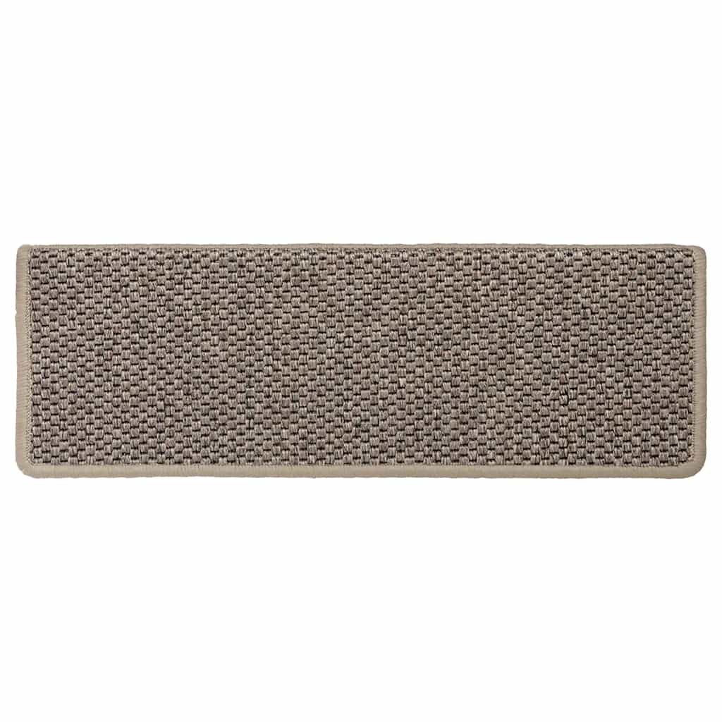 Tapetes escada adesivos aspeto sisal 30pcs 65x21x4 bege-escuro