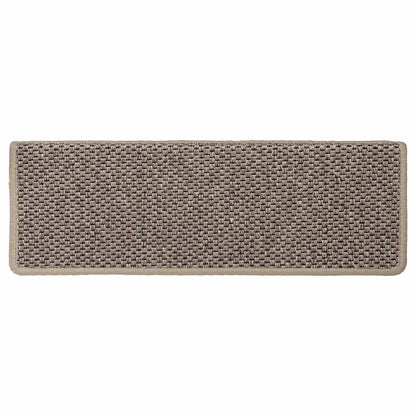 Tapetes escada adesivos aspeto sisal 30pcs 65x21x4 bege-escuro