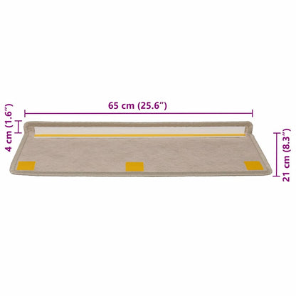 Tapetes escada adesivos aspeto sisal 30pcs 65x21x4 bege-escuro