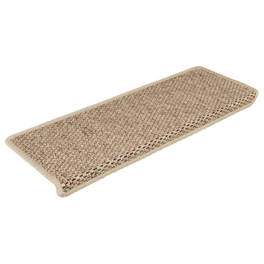 Tapetes escada adesivos aspeto sisal 30pcs 65x21x4cm cor areia