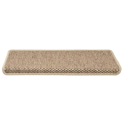 Tapetes escada adesivos aspeto sisal 30pcs 65x21x4cm cor areia