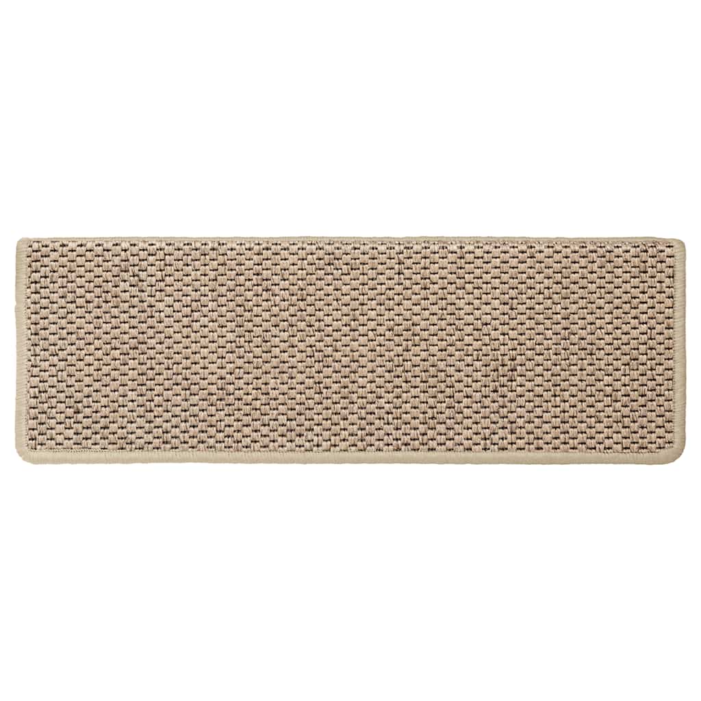 Tapetes escada adesivos aspeto sisal 30pcs 65x21x4cm cor areia