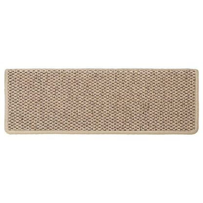 Tapetes escada adesivos aspeto sisal 30pcs 65x21x4cm cor areia