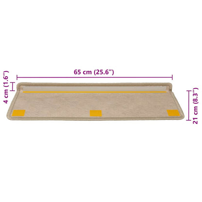 Tapetes escada adesivos aspeto sisal 30pcs 65x21x4cm cor areia