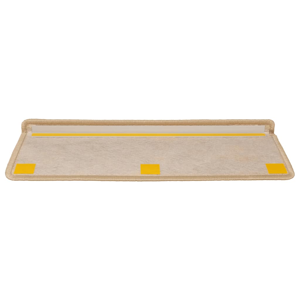 Tapetes escada adesivos aspeto sisal 30pcs 65x21x4cm bege-claro