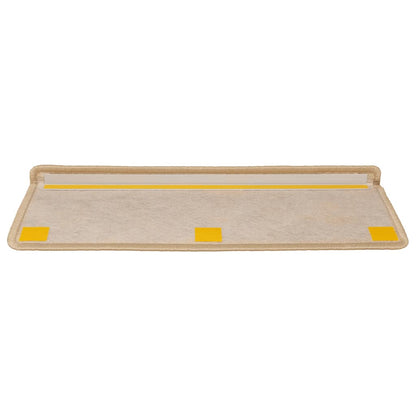Tapetes escada adesivos aspeto sisal 30pcs 65x21x4cm bege-claro
