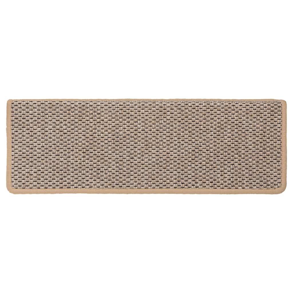 Tapetes escada adesivos aspeto sisal 30pcs 65x21x4cm bege-claro