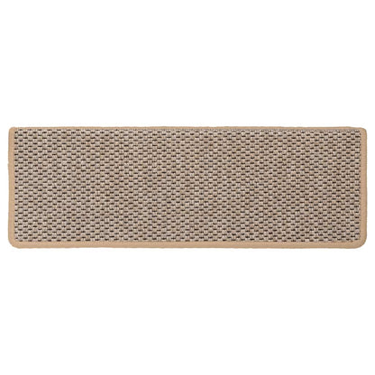 Tapetes escada adesivos aspeto sisal 30pcs 65x21x4cm bege-claro