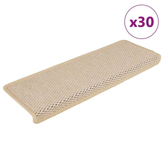 Tapetes escada adesivos aspeto sisal 30 pcs 65x21x4 cm Berber