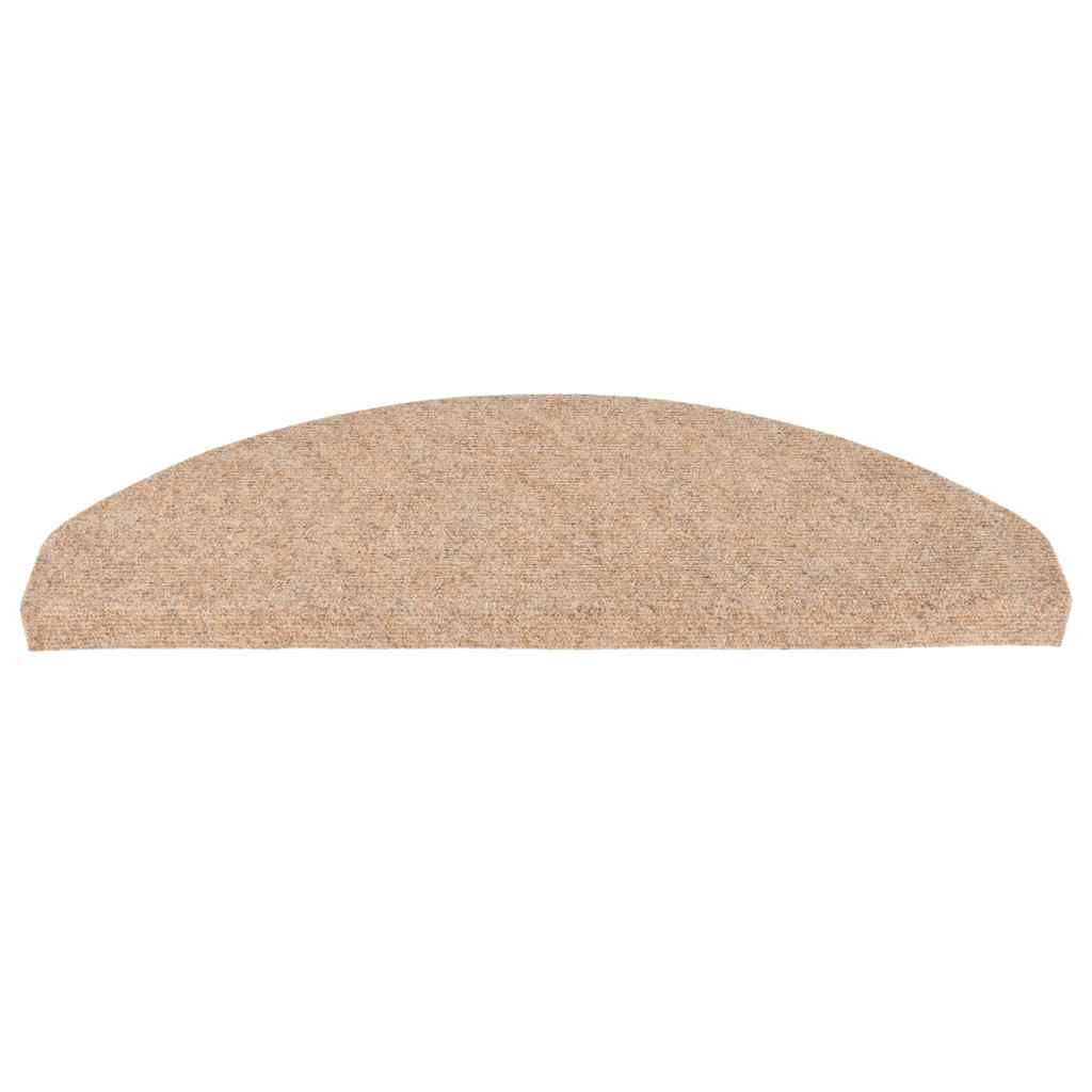 Tapetes de escada adesivos 30 pcs 65x22,5x3,5 cm bege