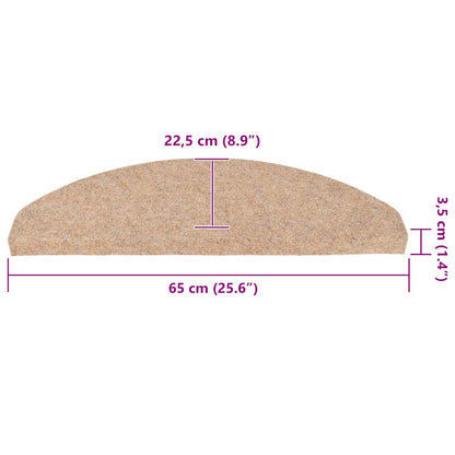 Tapetes de escada adesivos 30 pcs 65x22,5x3,5 cm bege