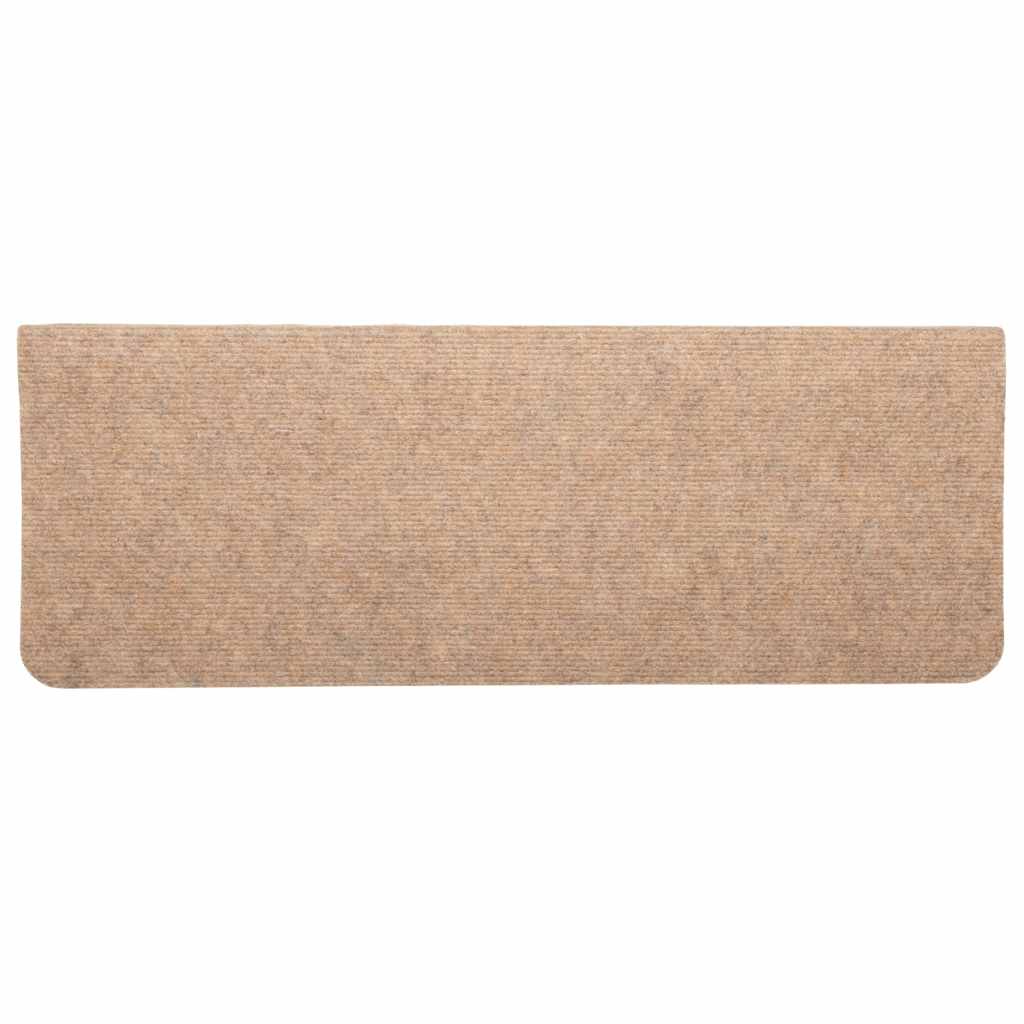 Tapetes de escada adesivos 30 pcs 65x24,5x3,5 cm bege