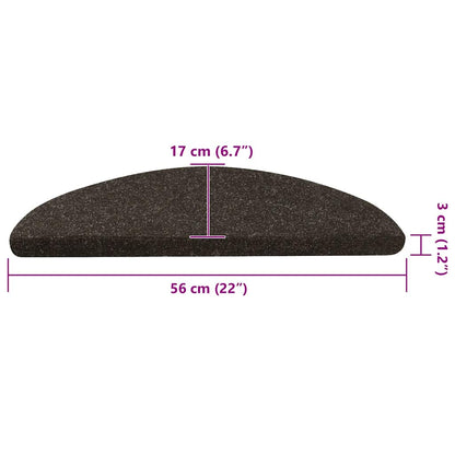 Tapetes de escada adesivos 20 pcs 56x17x3 cm antracite