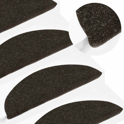 Tapetes de escada adesivos 20 pcs 56x17x3 cm antracite