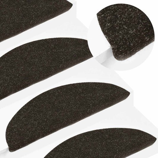 Tapetes de escada adesivos 20 pcs 56x17x3 cm antracite