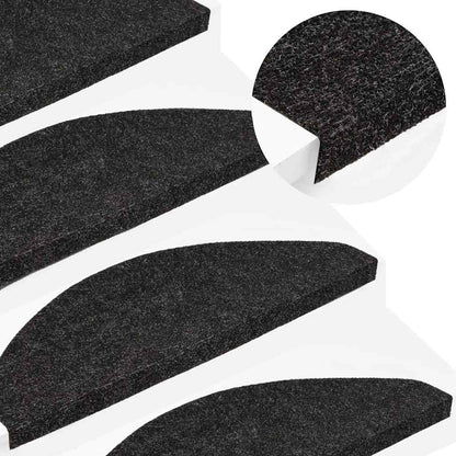 Tapetes de escada adesivos 20 pcs 65x22,5x3,5 cm antracite