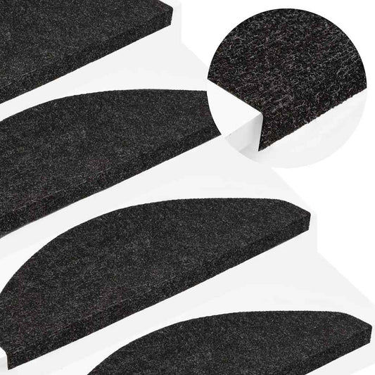 Tapetes de escada adesivos 20 pcs 65x22,5x3,5 cm antracite