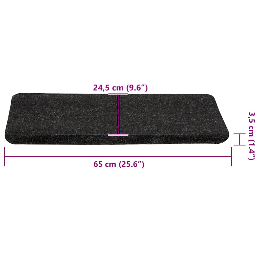 Tapetes de escada adesivos 30 pcs 65x24,5x3,5 cm antracite