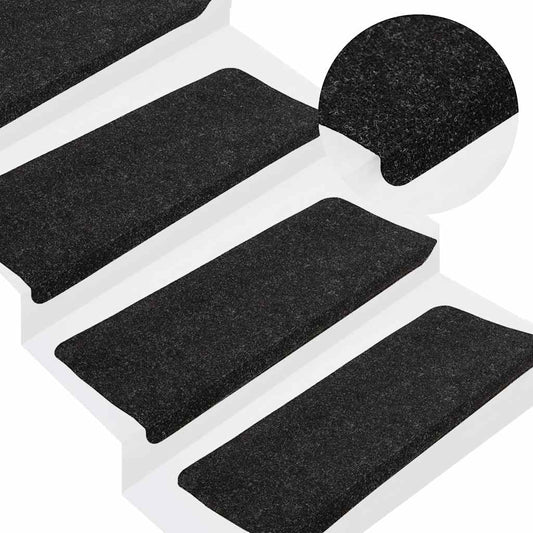 Tapetes de escada adesivos 30 pcs 65x24,5x3,5 cm antracite