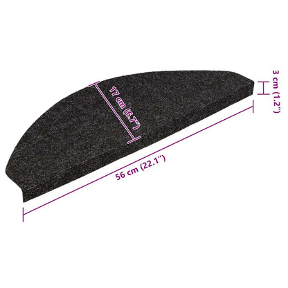 Tapetes de escada adesivos 30 pcs 56x17x3 cm preto