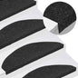Tapetes de escada adesivos 30 pcs 65x22,5x3,5 cm preto