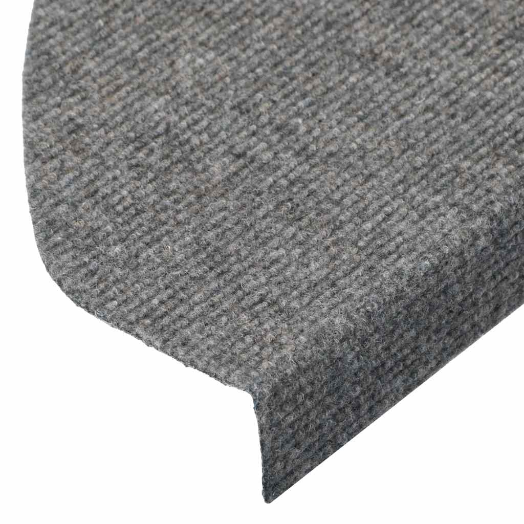 Tapetes de escada adesivos 30 pcs 65x22,5x3,5 cm cinzento